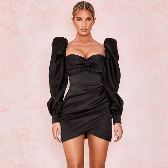 (Few left) 📌Puff sleeve wrap bodycon dress - Picture 4 of 4